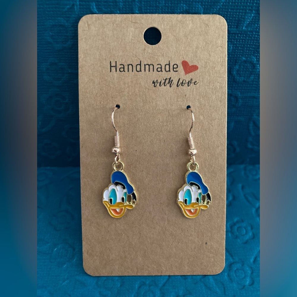 Handmade Disney Donald Duck pair of earrings